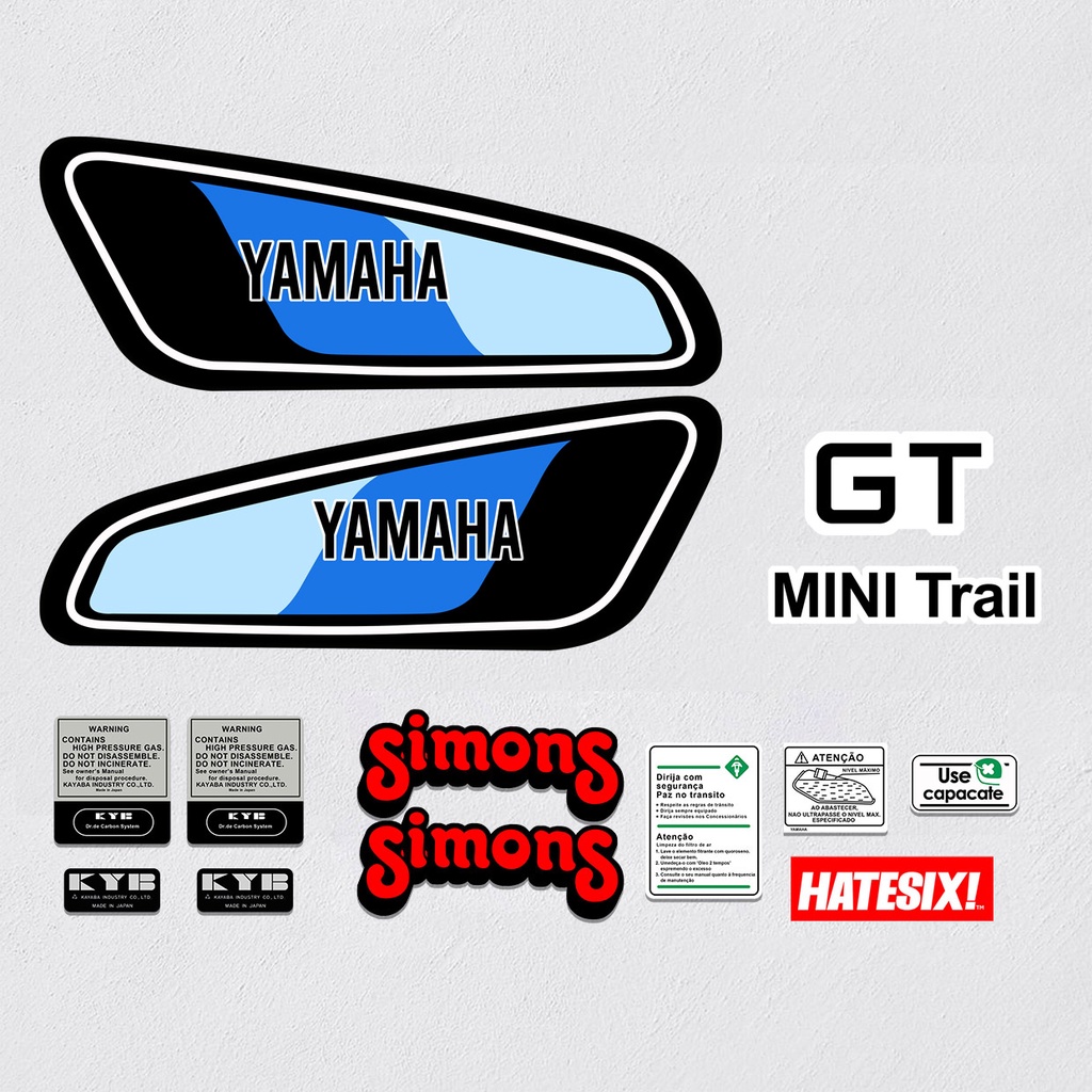 Sticker Decal Yamaha GT80 GT 80 1978 Minitrail Hatesix