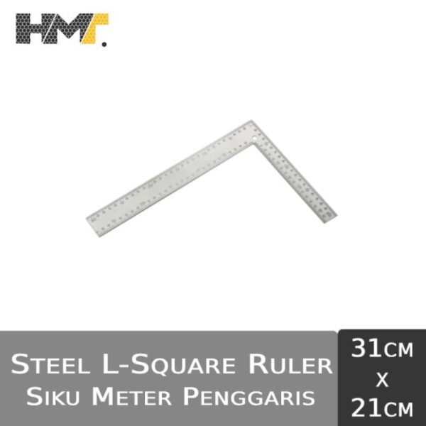 

L-Square / Promo Limited 12 31cm Penggaris Steel 21cm Siku x inch Meter Stainless