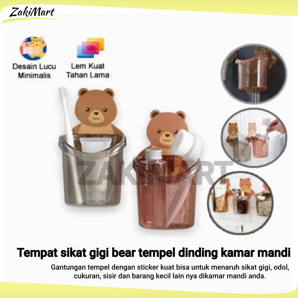 Tempat sikat gigi bear tempel dinding kamar mandi rak sikat gigi