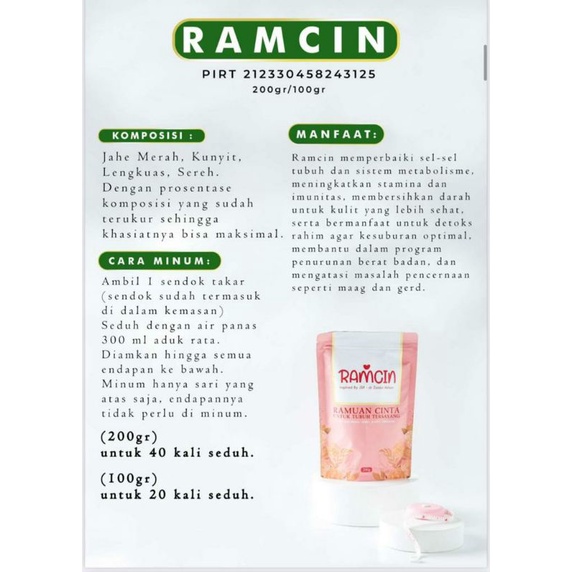 

RAMCIN HERBALOV 100gr (Resep sehat inspirasi By. dr ZaidulAkbar)