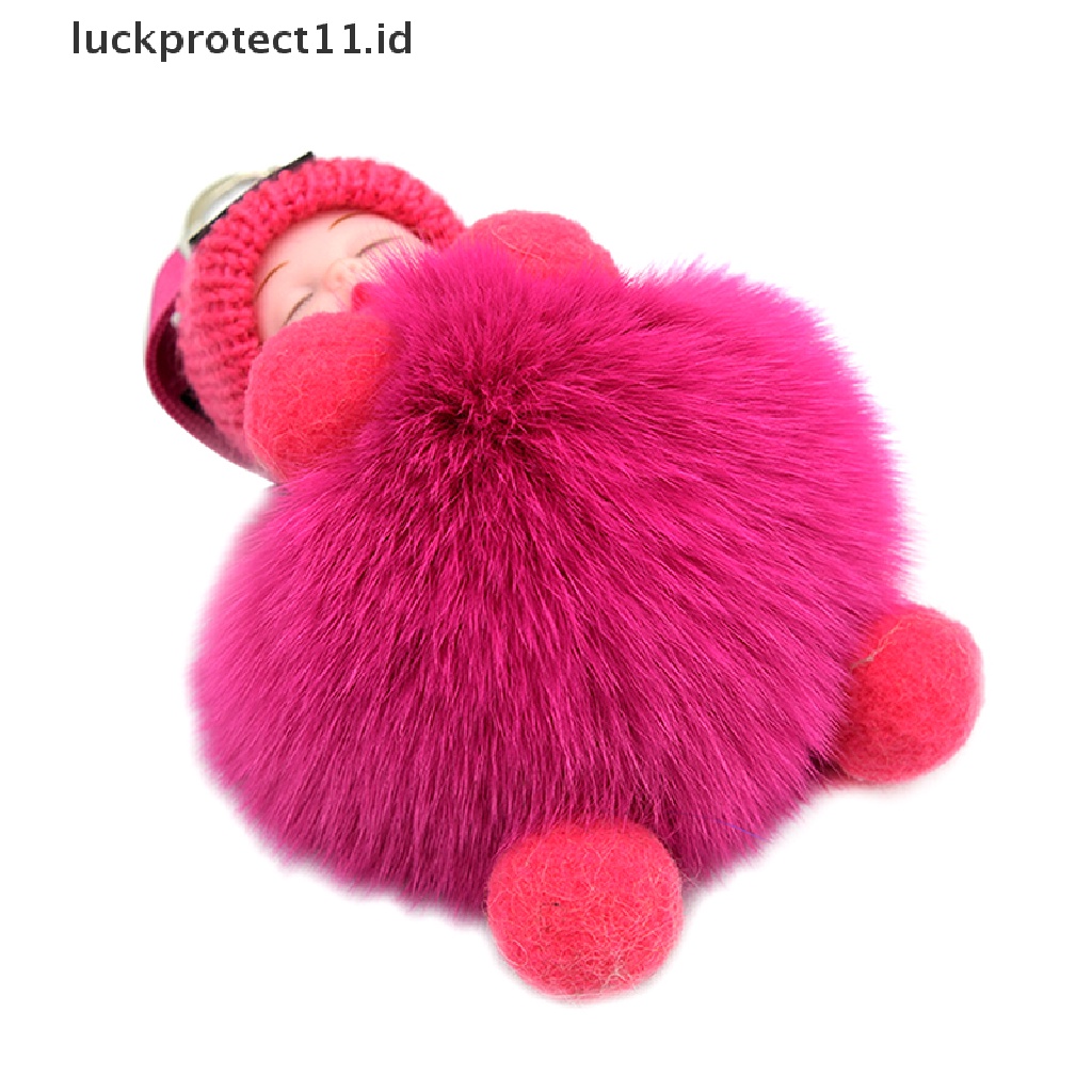 /Fashion Hot//// Pompom Tidur Bayi Gantungan Kunci Boneka Mewah Berbulu Lucu Gantungan Kunci.