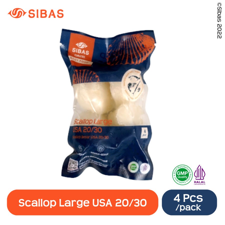 SIBAS SCALLOP LARGE USA ISI 4PCS / SIBAS SCALLOP LARGE USA 20/30