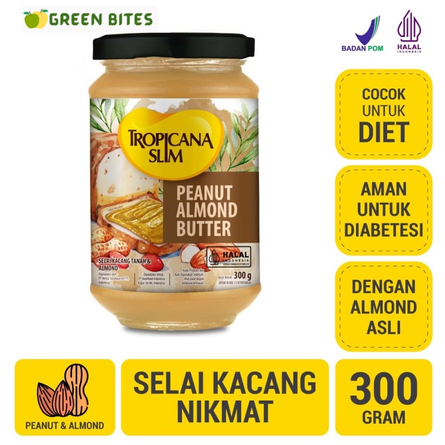 

Tropicana Slim Peanut Almond Butter Spread 300gr – Selai Tanpa Gula