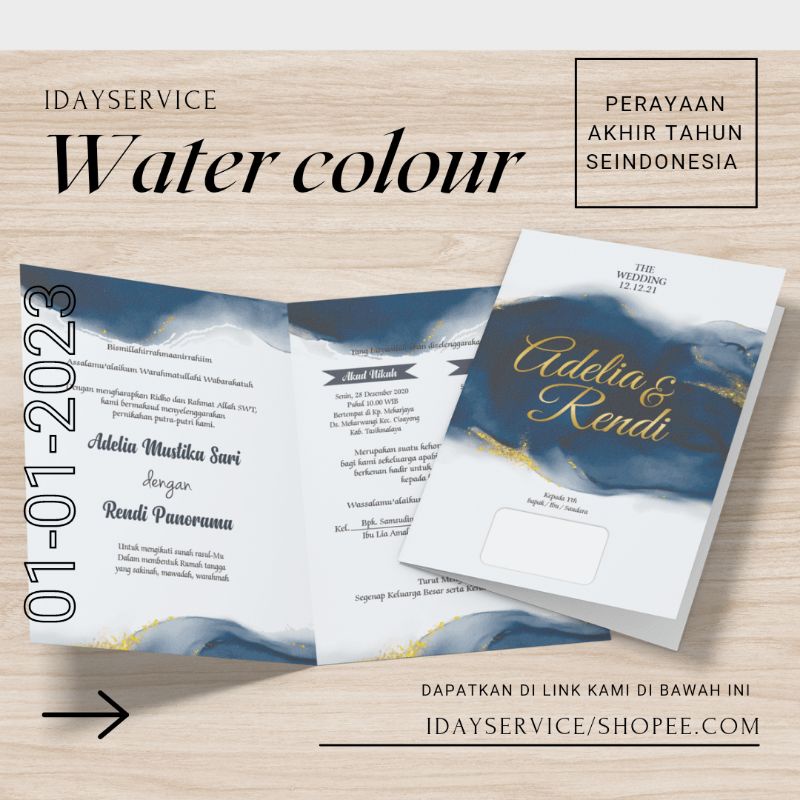 cetak cepat undangan nikah pernikahan rustic vintage floral cantik murah express elegan