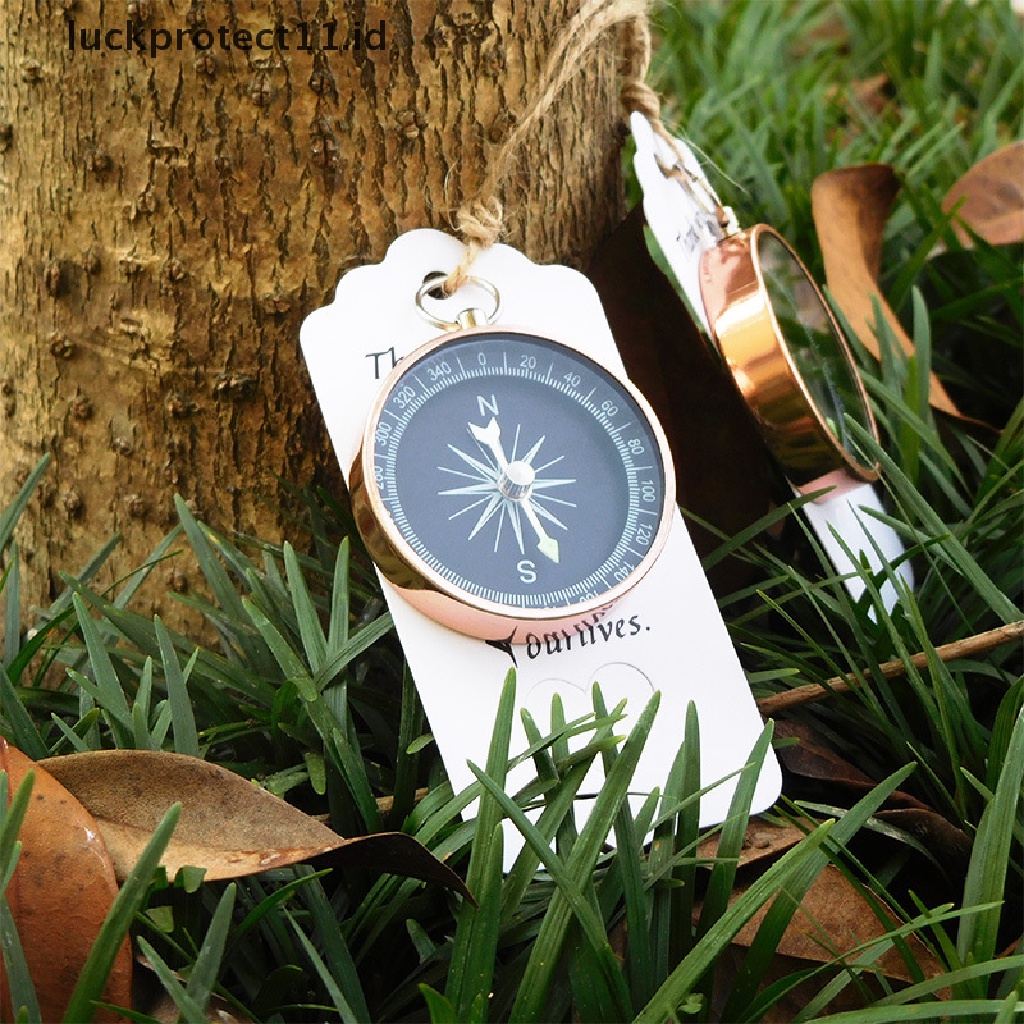 /Fashion Hot// Fashion// Souvenir Pernikahan Kompas Emas Dengan Tag Label Travel Bertema Pesta Nikmat Kompas Liontin Portable Dekorasi Hadiah Pesta Pernikahan Ulang Tahun.