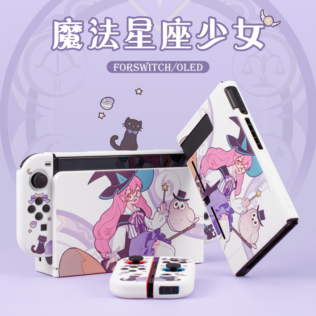 Switch OLED Hard Case Nintendo Switch Forest Girl Theme Casing Pelindung Untuk Switch OLED/Lite/V1 V2 Model Joy-con Case Penyimpanan Tas Aksesoris