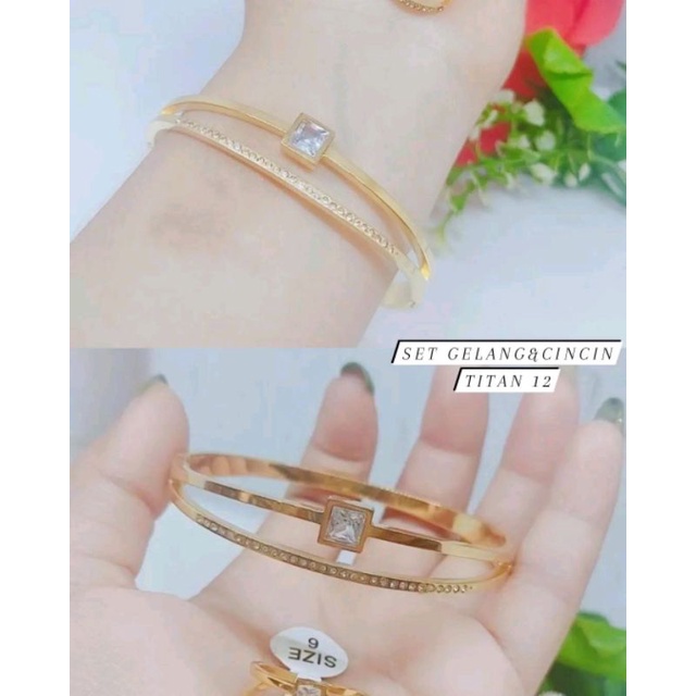 Set Gelang dan Cincin Titanium
