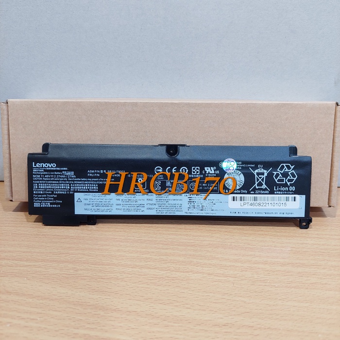 Baterai Batre Laptop LEN ThinkPad T460S Series 01AV406 00HW025 -Pendek -HRCB