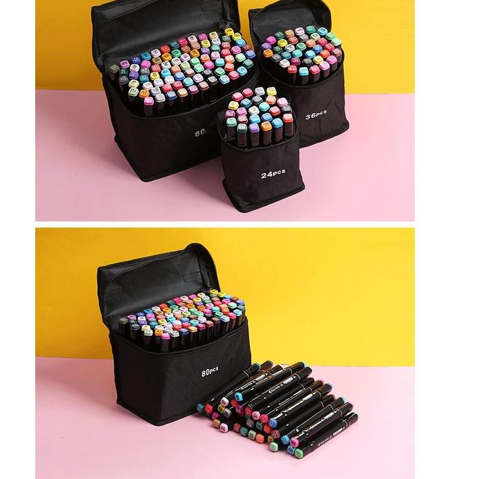 

[N-8E ♥☞] WE TouchFive 24/36/48/60/80 Warna Sketsa Spidol Umum General Marker Set Animation Markers / Twin Market Set Spidol-berkualitas