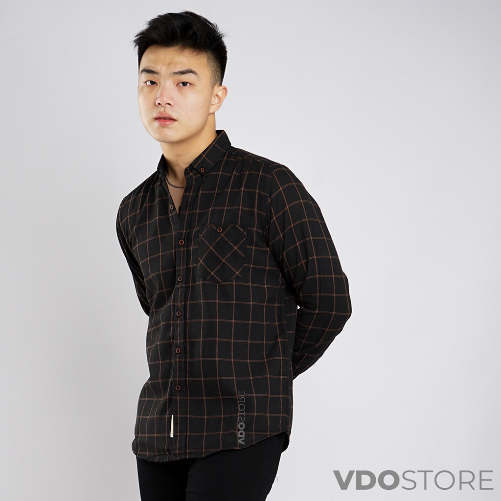 KEMEJA FLANEL PRIA 30 BLACK GOLDIE - M L XL - KEMEJA LENGAN PANJANG VDOSTORE DEWASA BAJU FLANNEL TANGAN PANJANG HITAM NAVY ABU MOTIF KEMEJA COWOK MURAH DEWASA SANTAI TEBAL KUALITAS IMPORT BAJU CATUR PANEL FANEL