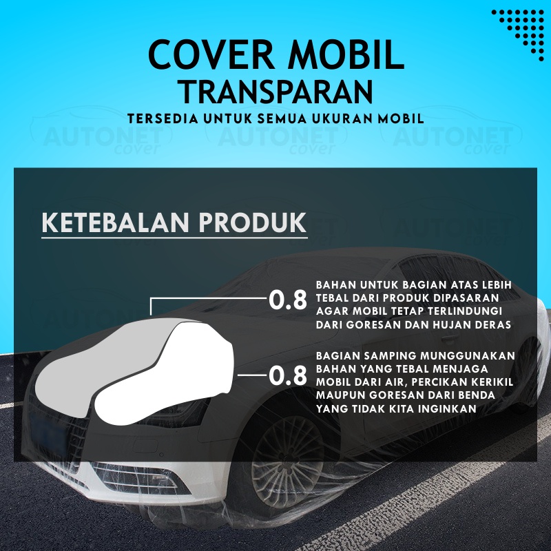 Body Cover mobil plastik transparan bening tebal MARCH ETIOS GRAND LIVINA FREED RUSH CAMRY