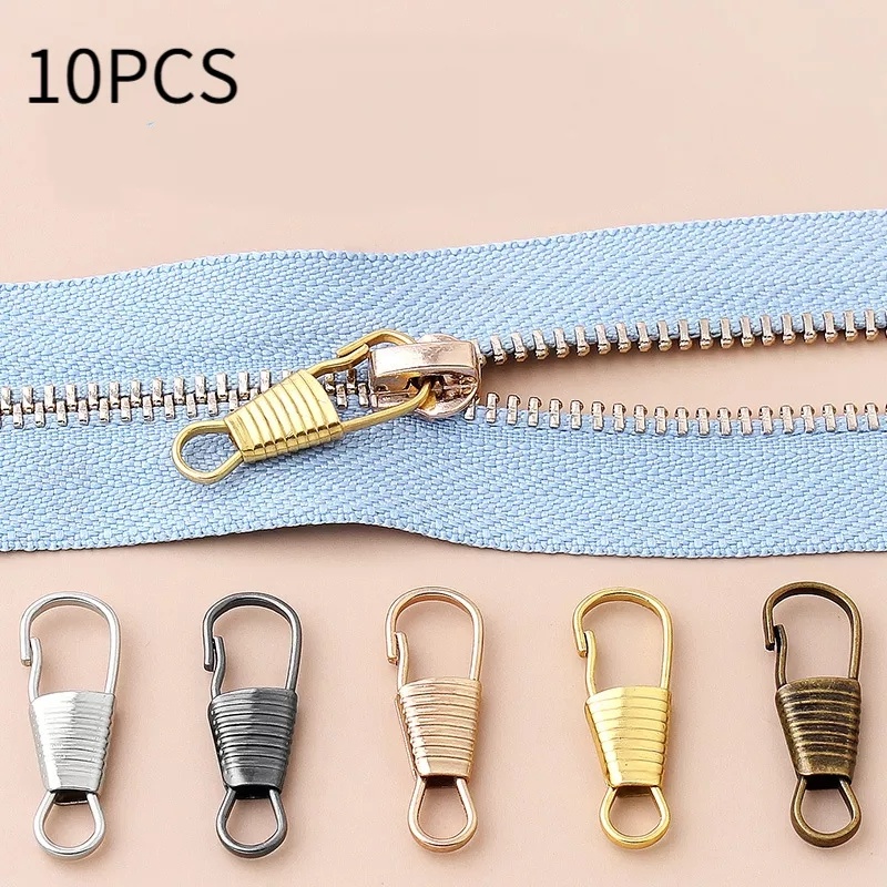 Zipper Slider Pull Tab Metal Zipper Fixer Head 10Pcs Mode Zipper Slider Untuk Gesper Rusak Tas Travel Koper Zipper Head Zipper Pull Pengganti Zipper Repair Kit Zipper