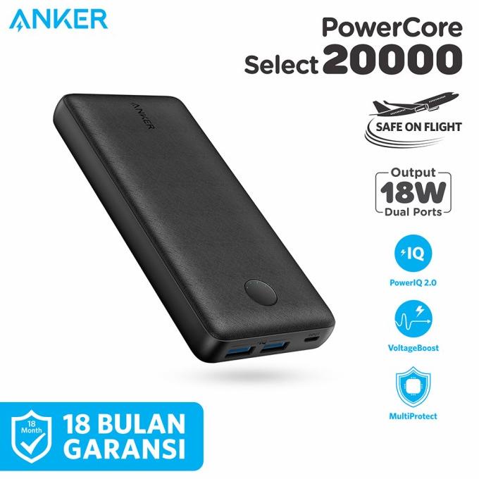 Powerbank Anker Powercore Select 20000 Mah Black - A1363