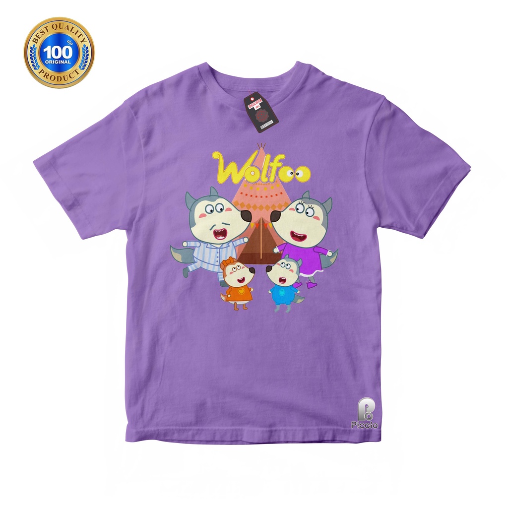 BAJU ANAK KAOS ATASAN ANAK MOTIF WOLFOO UNISEX Bahan COTTUN (FREE NAMA)