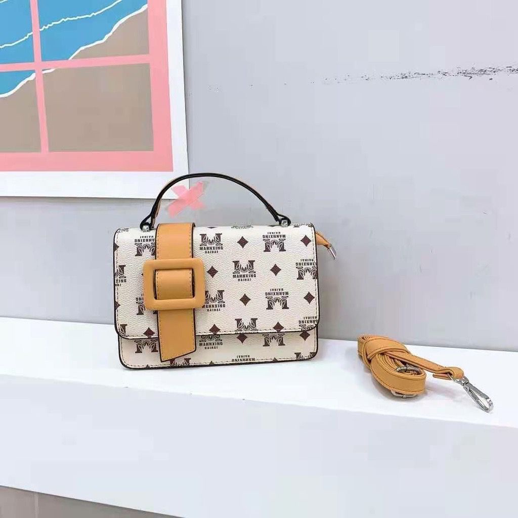 BJ14679 - CROWN/FF/FLOWER GRAY/COFFEE/WHITE - TAS SLEMPANG SALE WANITA FASHION KOREA CHINA IMPORT MODIS ELEGAN TERMURAH TERLARIS TERBARU BAGSTORE JAKARTA TAS BATAM EL4679 LT2141