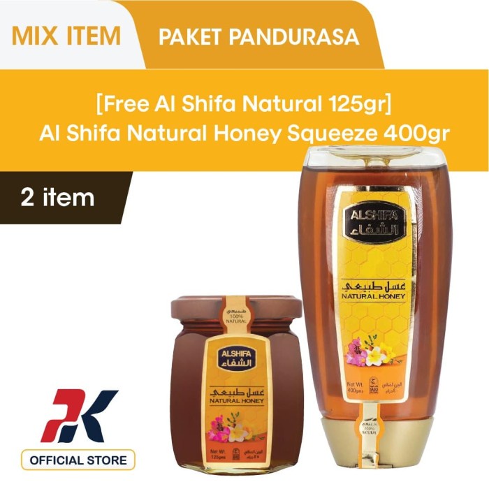 

MADU- [FREE AL SHIFA 125GR] AL SHIFA NATURAL HONEY SQUEEZE 400GR -MADU