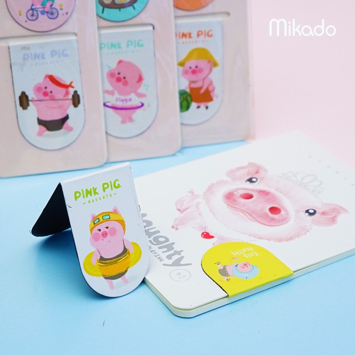 

Bookmark magnetic pig / Pembatas buku magnetic Languo - Pig swim
