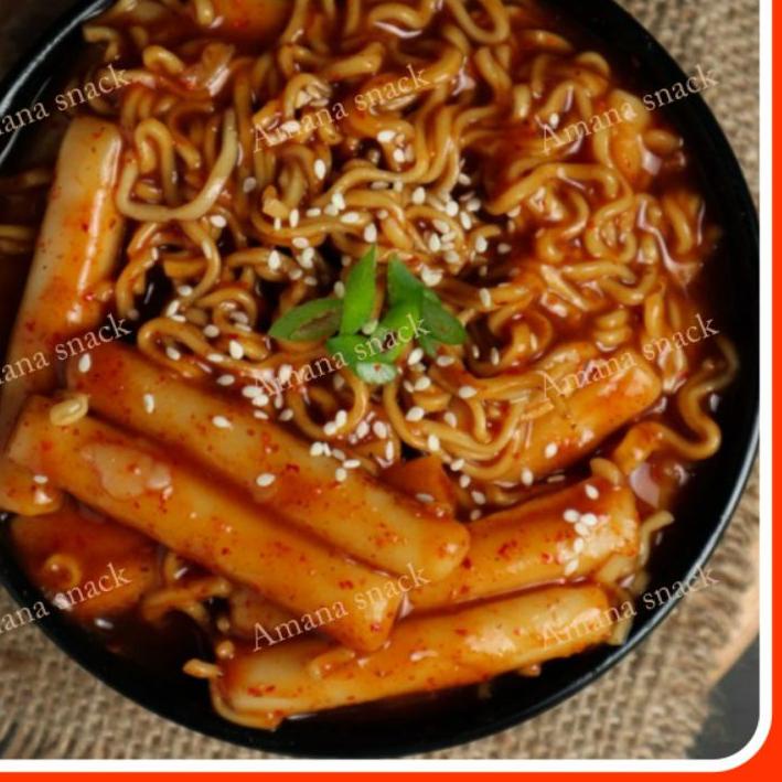 

Topokki Ramyeon Rabokki Makanan tteokbokki camilan khas korea jajanan tradisional asli instan halal mozarella asin pedas gurih enak ringan lainnya ASHIAAAP korearea polos toppoki teokpokki tobboki odeng kuah kaldu ghochujang Jajangmyeon halal