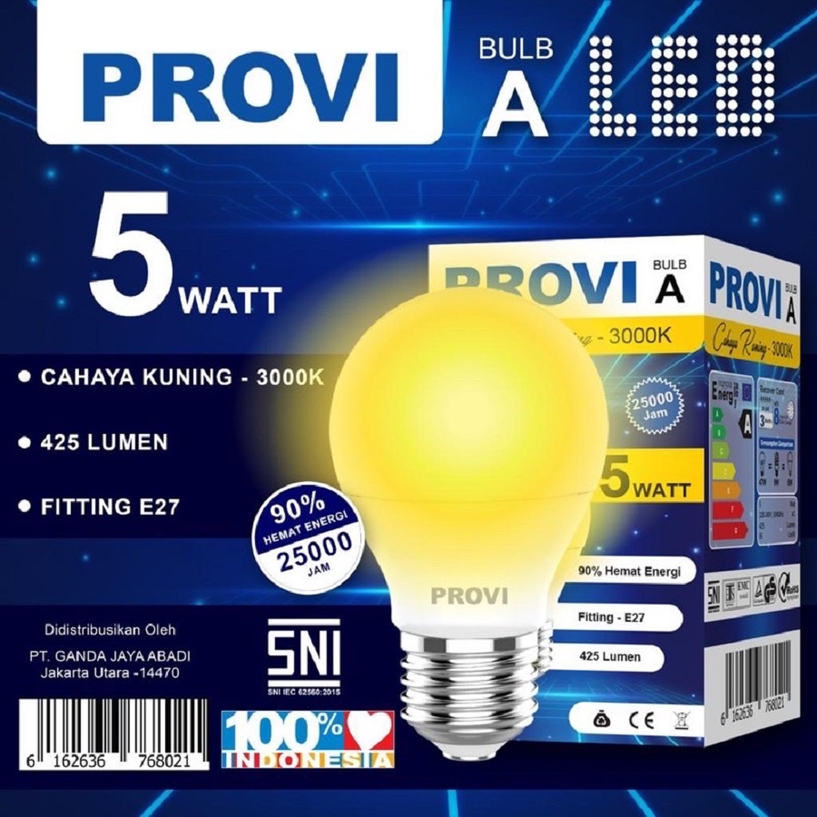 Bohlam Bola Led Lampu Provi Kuning Warm White 5W 5 Watt Lampu Hias Kafe Cafe Outdoor Terang