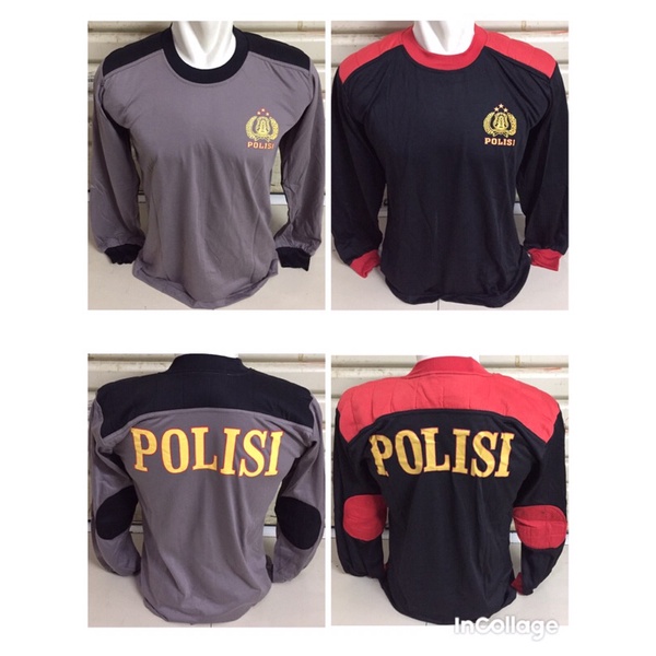 kaos polisi lengan panjang/kaos polri bantalan lengan panjang/kaos polisi penembak lengan panjang