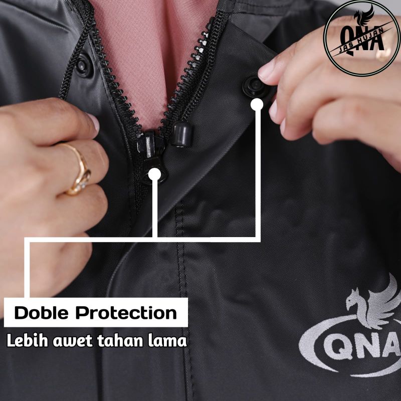 JAS HUJAN, RAINCOAT Setelan Pria Wanita By QNA Anti Rembes Mocca