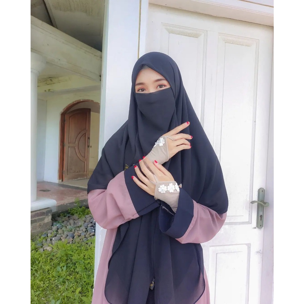 Jual handsock muslimah bahan jersey premium Handsock Hafsah