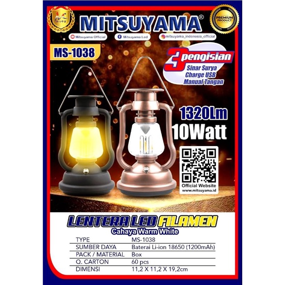 MITSUYAMA LENTERA CAMPING LED MANUAL ENGKOL MODEL MS-1038