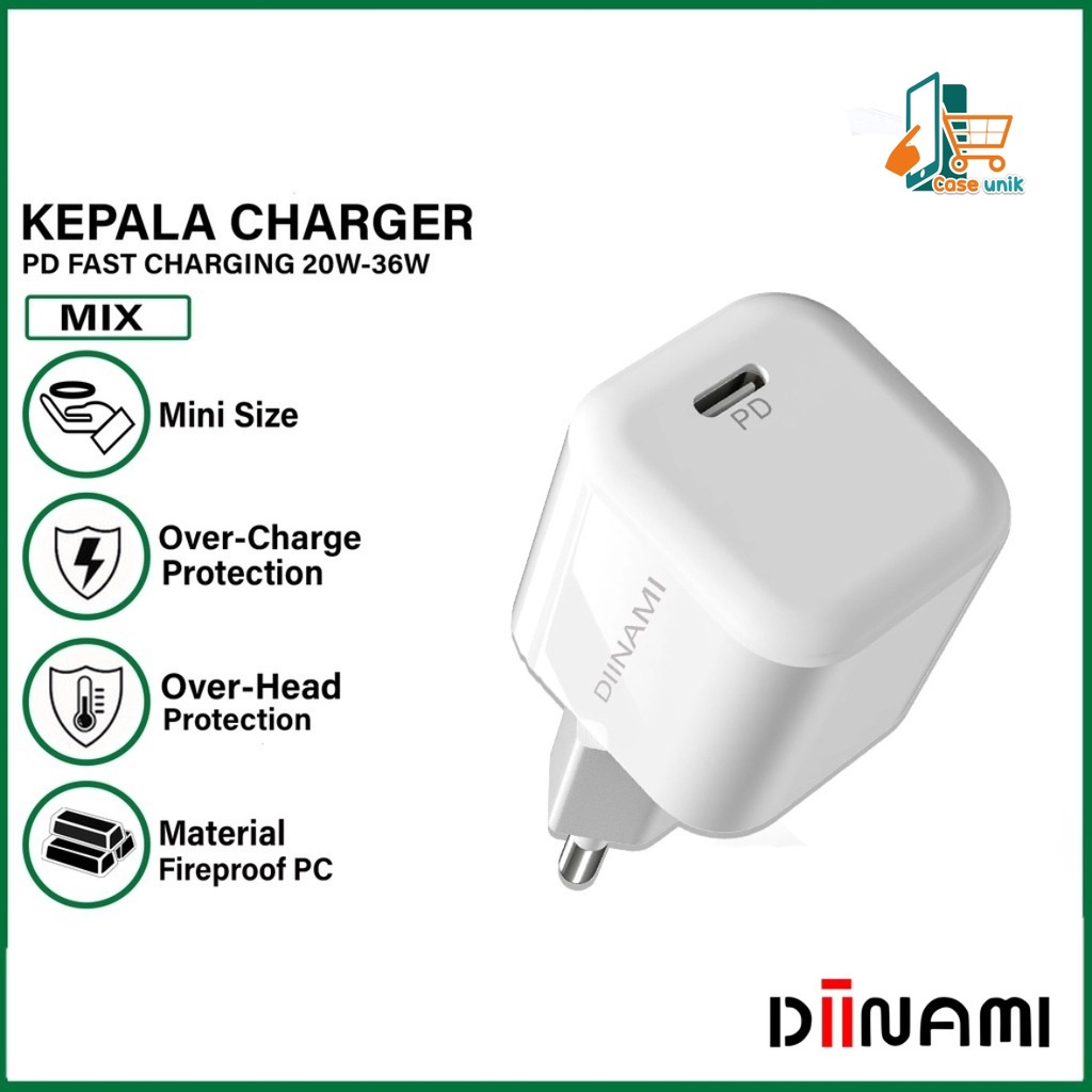 DIINAMI P8 Adaptor BATOK Charger CASHAN Power Nano 20 Batok Fast Charging 20W 3A Type-C (PD) Multi Protection CS5079