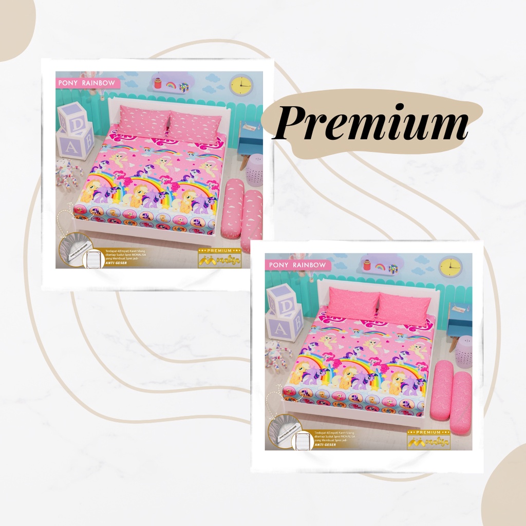 Monalisa Premium Sprei Uk 160/180 - Pony Rainbow