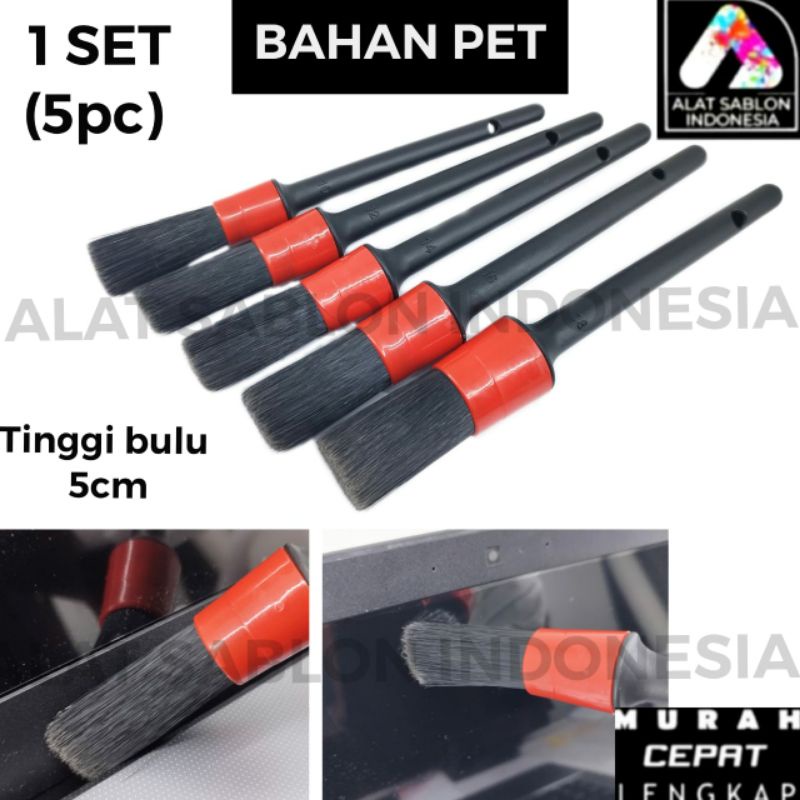 

KUAS DETAILING SET 5pcs BAHAN PET PBT KUAS PEMBERSIH INTERIOR EXTERIOR