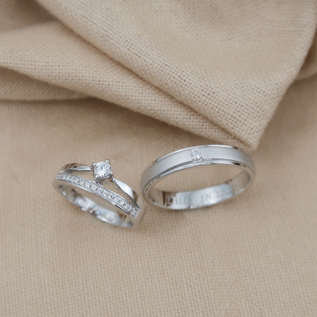 Wedding Ring Couple Emas & Perak
