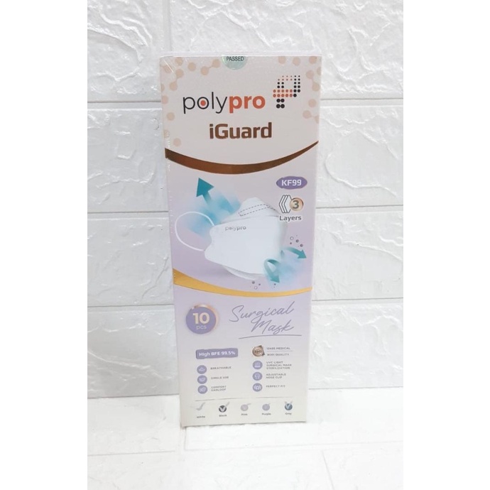 POLYPRO IGUARD SURGICAL MASKER KF99 ISI 10PCS / MASKER MEDIS t-debaytbmo Ayo Beli