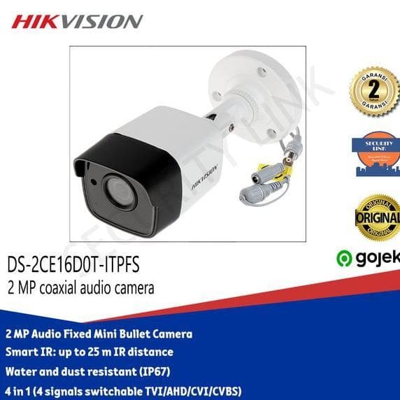 HikvisionVISION 2MP TURBO HD CAMERA AUDIO-DS-2CE16D0T-ITPFS