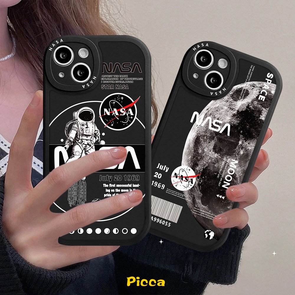 Case NASA Merk Trendy OPPO A5s A15 A16 A1K A17 A55 A12 A96 A92 A16K A54 A31 A77 A7 A9 A53 A36 A57 A74 A94 A16EA15s A76 A77s A5 A95 A3S Reno 7Z 5Z 85f 6 4 Astronot Sarung Soft Cover