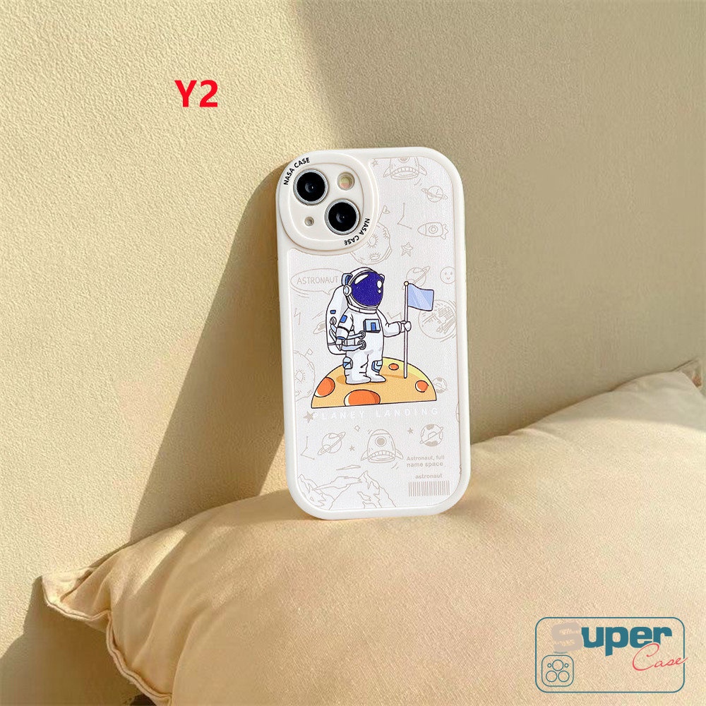 Oppo A17K A17 A78 A58 A15 A95 A5s A77s A55 A57 A16 A54 A12 A96 A76 A16K A74 A16E A3S A94 A1K A9 A5 A31 A15s A7 A92 Reno 8T 75z 8 5F 5 6 4 A36 Kartun Soft Case NASA Astronot