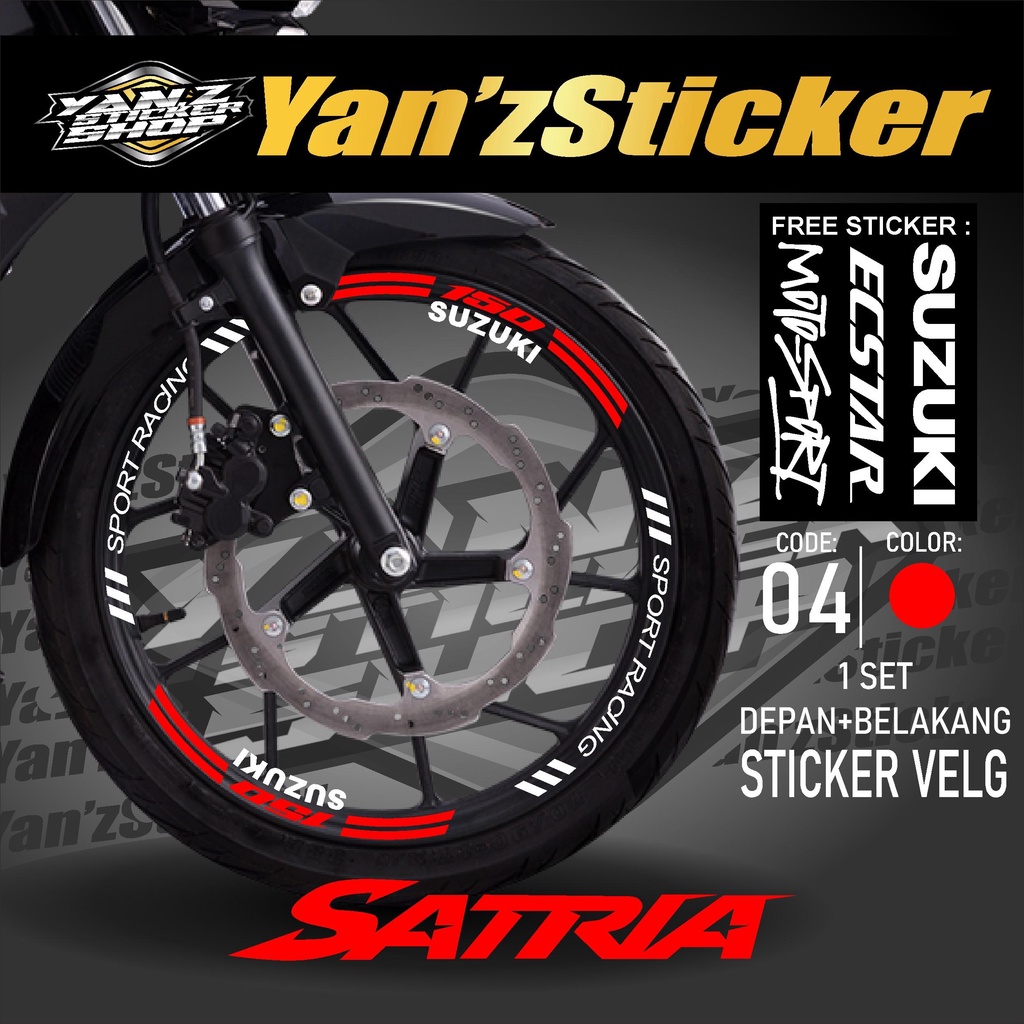 Aksesoris Stiker Cutting Sticker List Velg Motor Suzuki Satria Fu 150 Lis Pelek Velk Variasi Set Dep