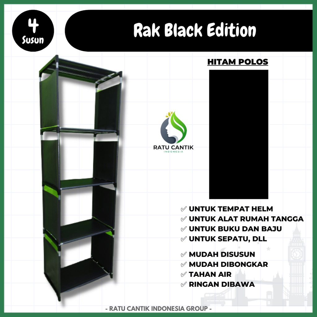 Rak Helm Lemari Helm Tempat Helem Rak" Helm Lemari Serbaguna - Black Edition