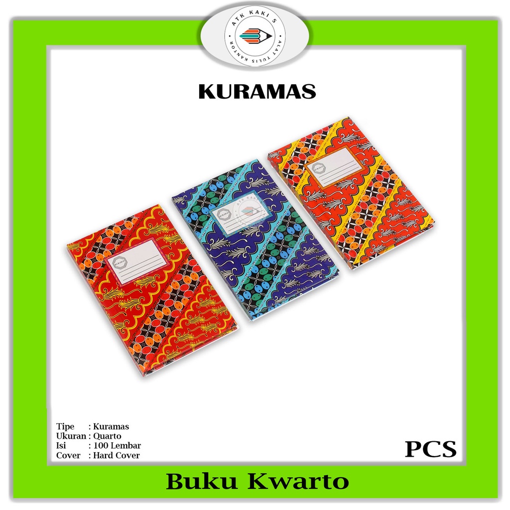 

KURAMAS - Buku Quarto 100 Lembar Hard Cover - Pcs