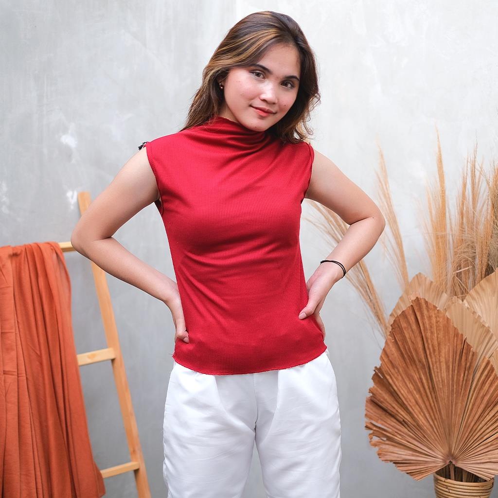 MJS 189. Inner Manset Tanpa Lengan Yukensi Atasan Dalaman Baju Top Stretch Rib