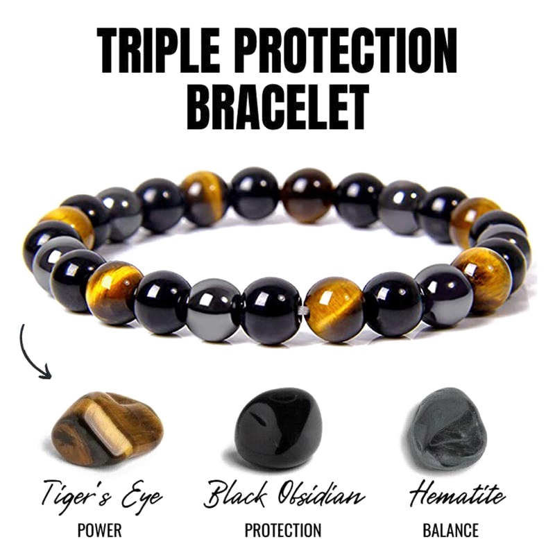 1pc 8pcs 10mm Hitam Obsidian Hematite Tiger Eye Beads Gelang Magnetik Perlindungan Kesehatan Perhiasan Untuk Wanita Pria