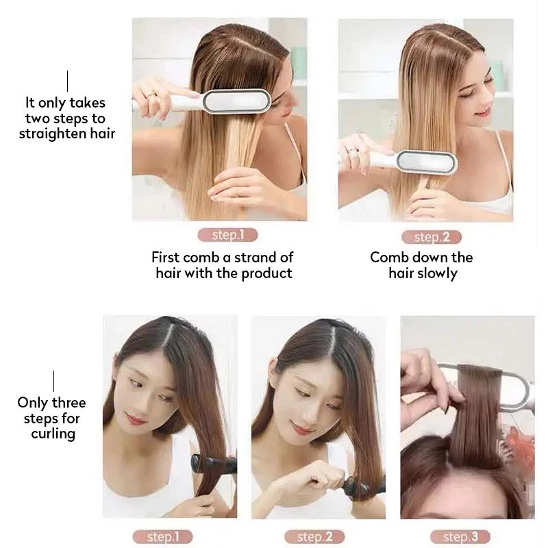 CES2 - Terlaris Sisir Catok Pelurus Rambut Elektrik 2 in 1 Tidak Menyakiti Rmabut Hair Straightener Curly Hair