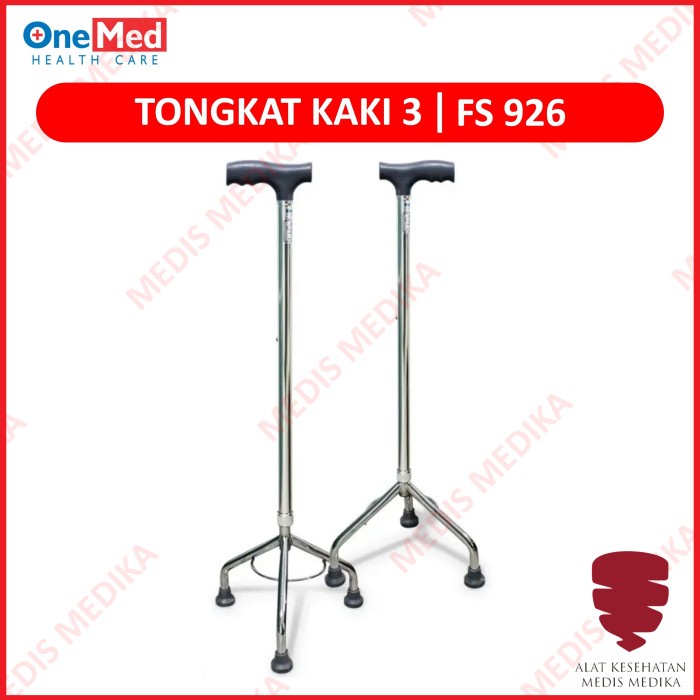 Tongkat Kaki 3 Tripod Alat Bantu Jalan Tiga Orang Tua Lansia Manula Walking Stick