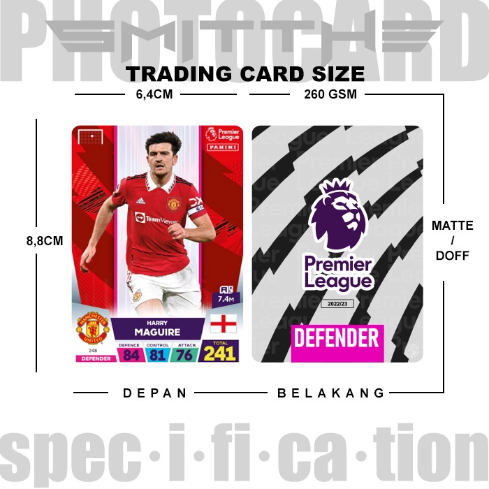 Photocard Player PL MU 2022/23 Unofficial Trading Card Kartu