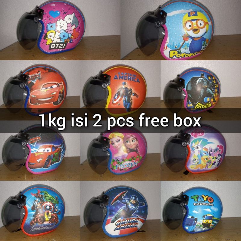 HELM ANAK KARAKTER usia 3-7 TAHUN. HELM KECIL. HELM BOGO KECIL