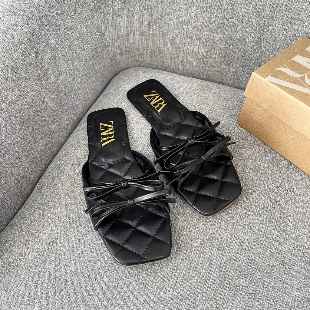 SANDAL WANITA ZS-3781 FLAT BLACK