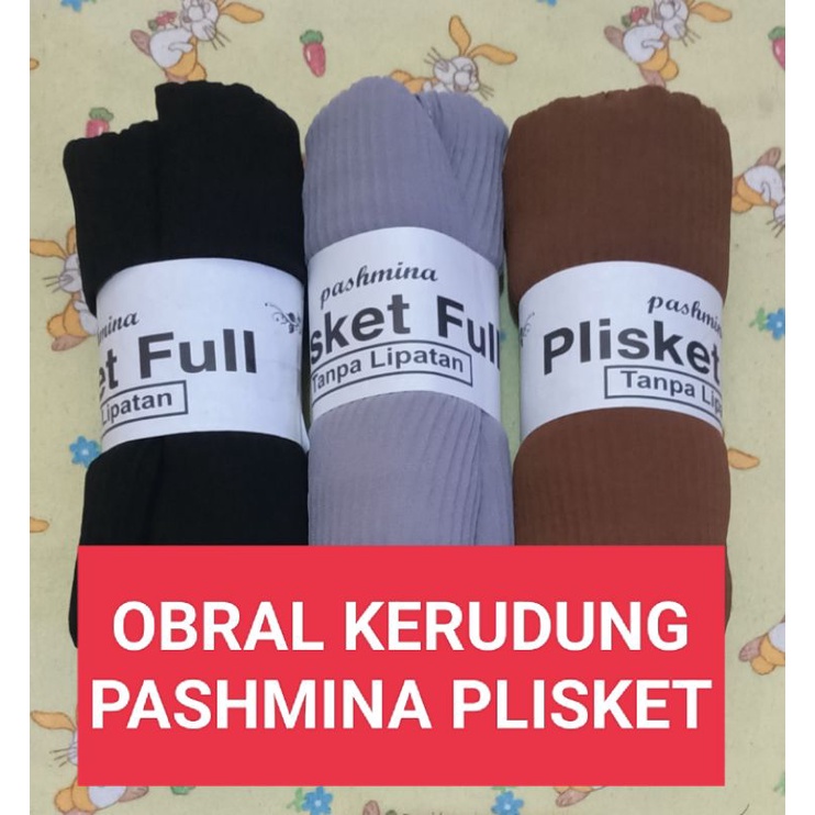 KERUDUNG PASHMINA PLISKET FULL CERUTY BABY DOLL PREMIUM |
