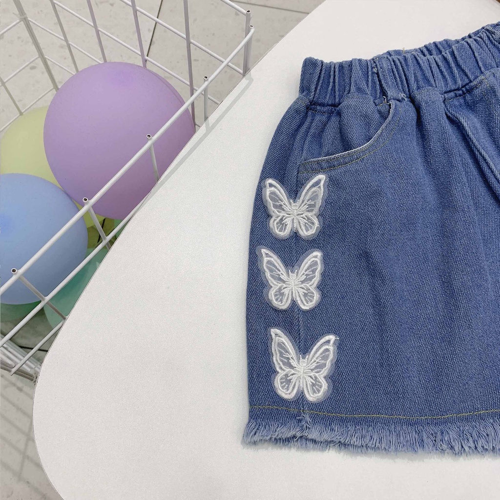 【Happy Baby】0-5Tahun DK001Celana jeans anak perempuan pinggang karet love fashion anak import