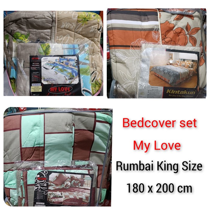 My Love - Bedcover My Love Set King Rumbai 180x200 cm (HARGA PROMO) {Property Off Liliy Grosir Sprei