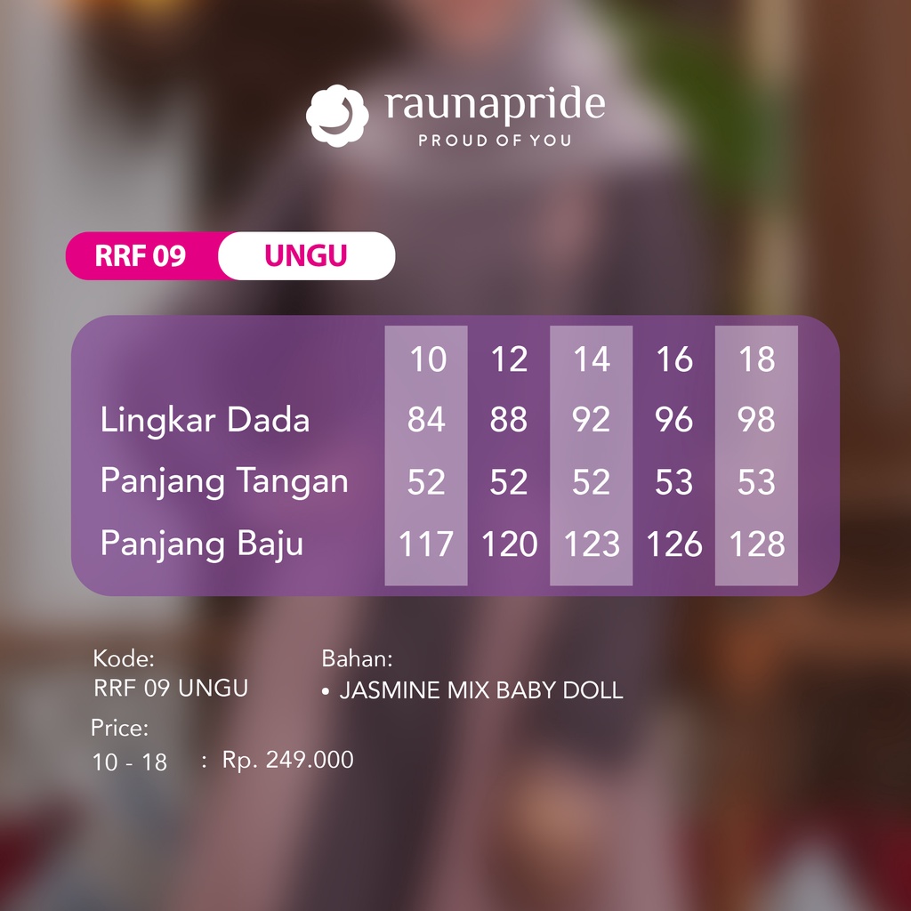 Rauna - Baju Muslim - Sarimbit - Gamis Remaja Jasmine 09 Ungu-3