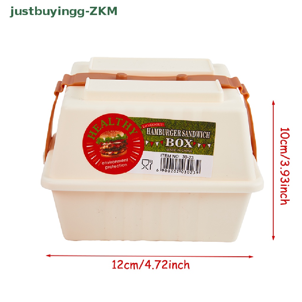 [justbuyingg] 1pc 12CM Reusable Burger Picnic Storage Box Dengan Tutup Anti Bocor Kotak Penyimpanan [RICO]